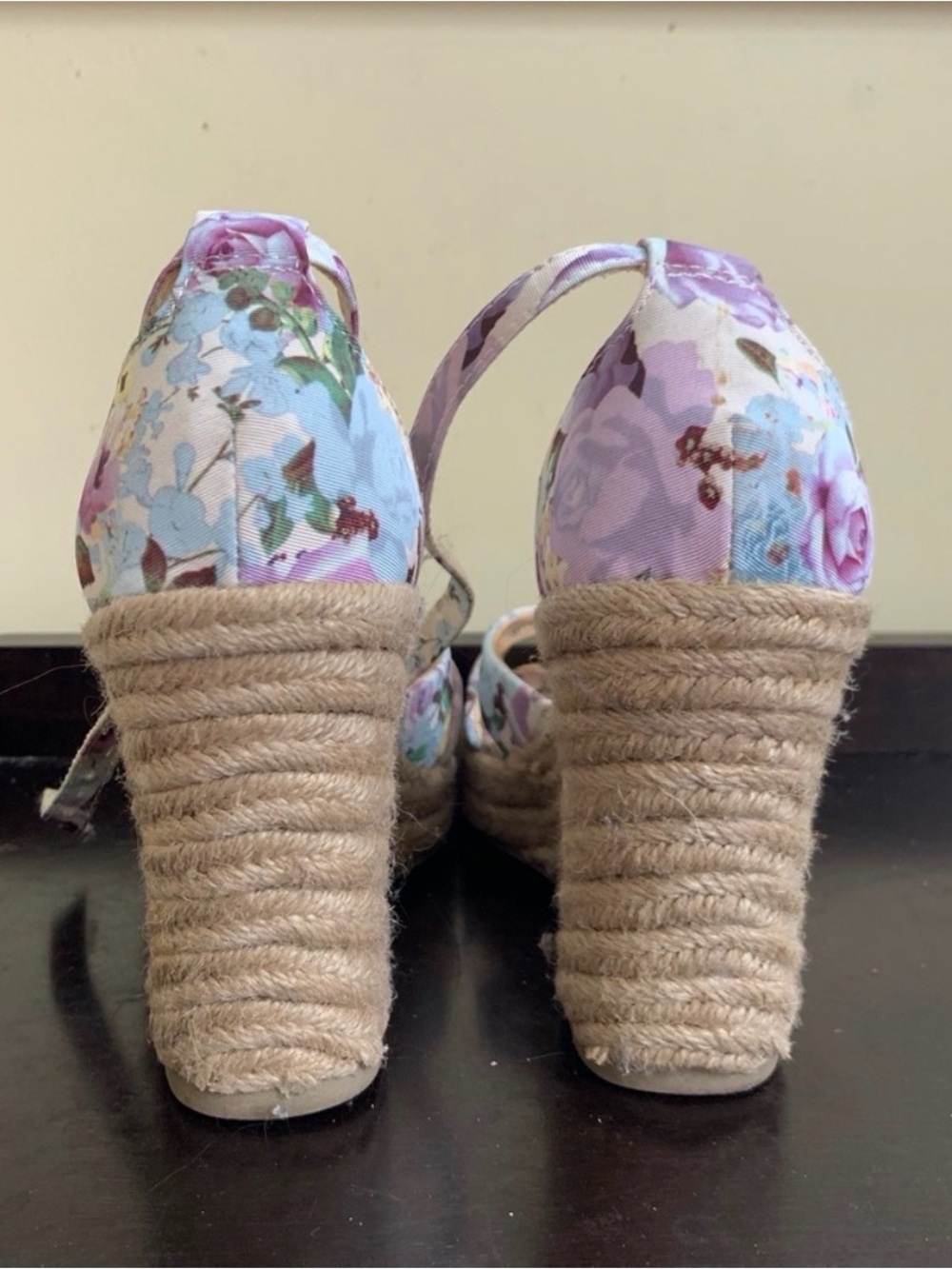 Floral Espadrille Wedge Sandals - Neutral Floral - Picture 3 of 3